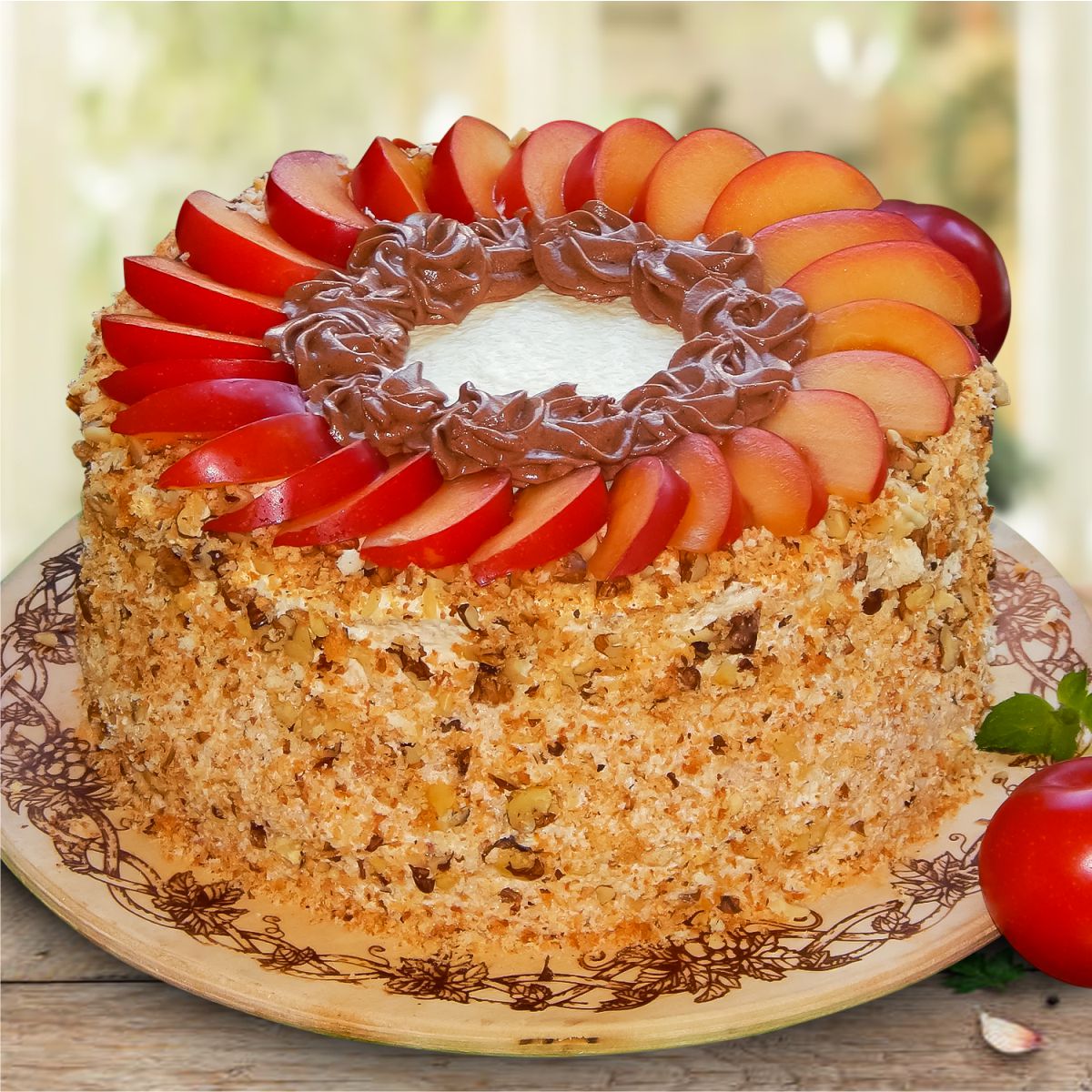 Fruit Walnut Designer Cake - 1 KG