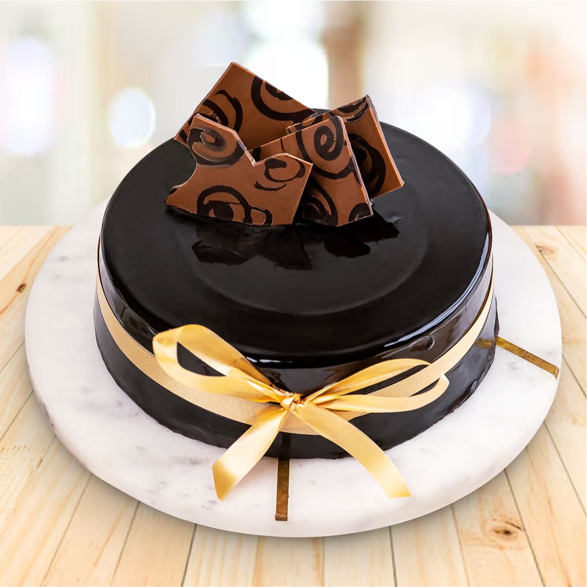 Decorated Chocolate Truffle Cake - 1/2 KG