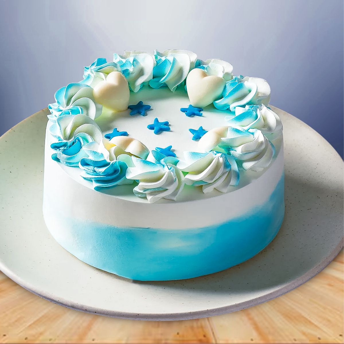Floral Vanilla Cream Cake - 1/2 KG