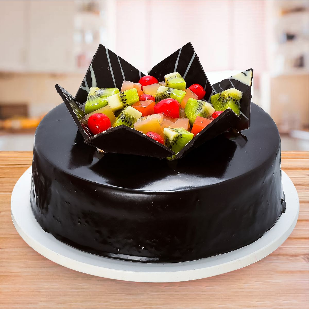 Chocolate Fruit Gateau Cake - 1 KG