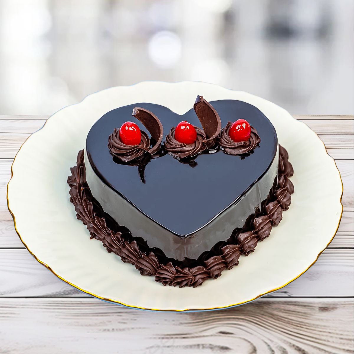 Chocolate Truffle Heart Cake - 1 KG