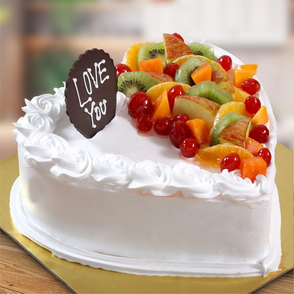 Heart Shaped Vanilla Fruit Cake - 1 KG