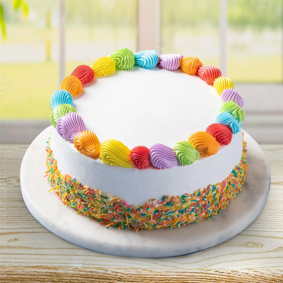 Rainbow Vanilla Cream Cake - 1/2 KG